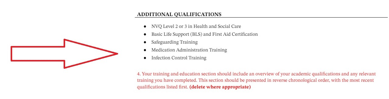 HCA CV Other qualifications