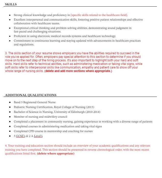 Nursing CV Example Page 2