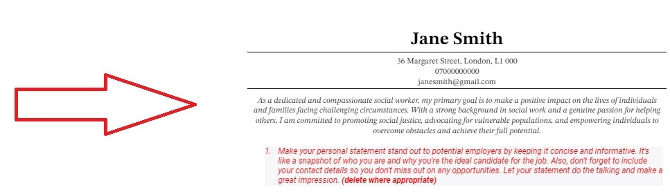 Statement - Social Worker CV Example